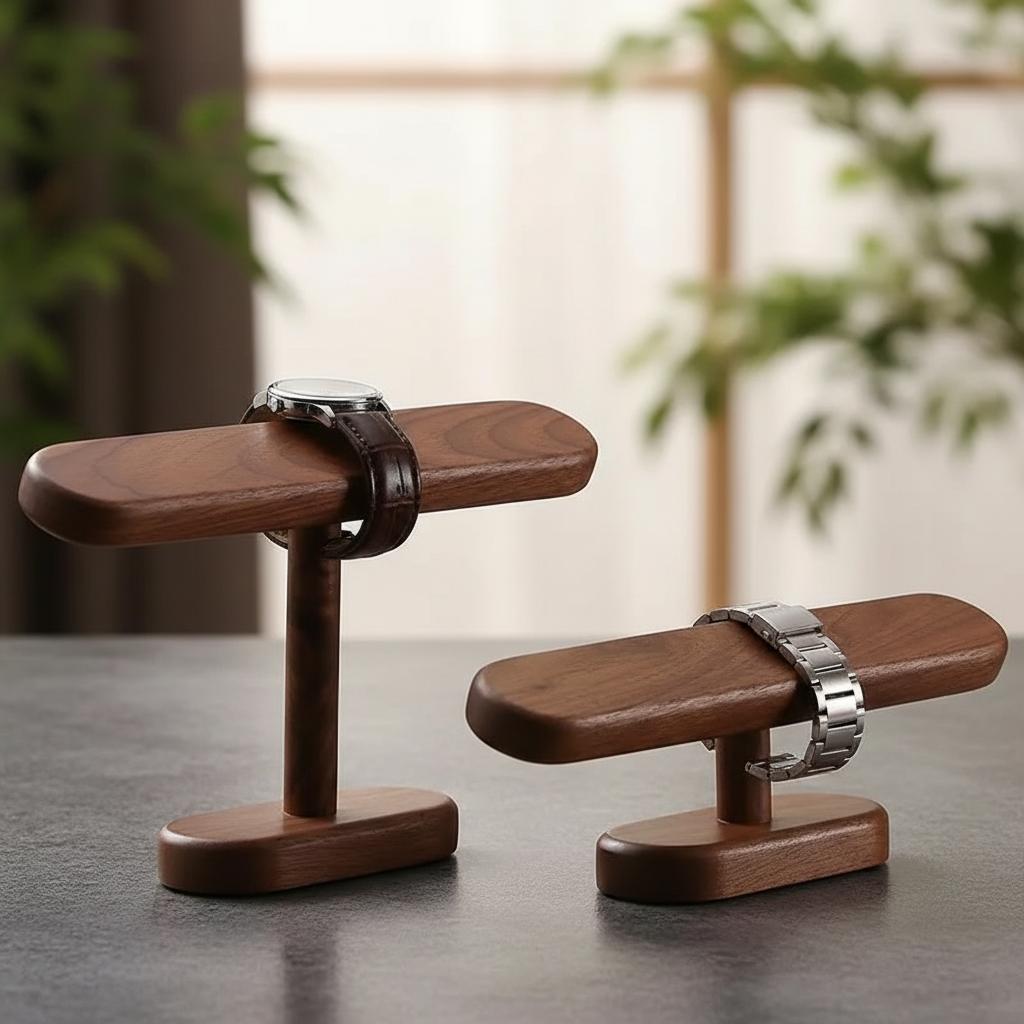 Walnut Watch Bracket Display Holder Jewelry Bracket Chain Anklets Hanger StandRacks Organizer For Counter Shows