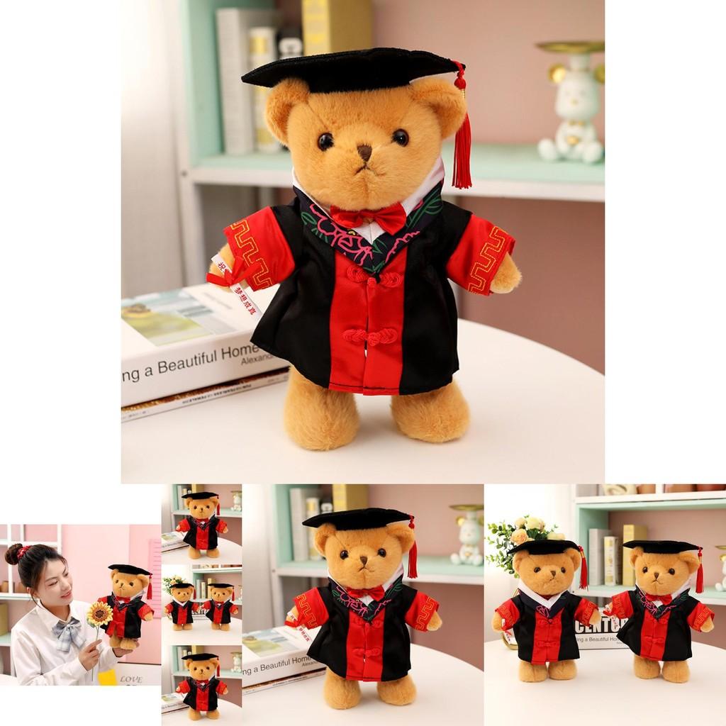 Adorable Plush Teddy Bear Graduate With Cute Doctoral Hat And Gown 30cm Tall