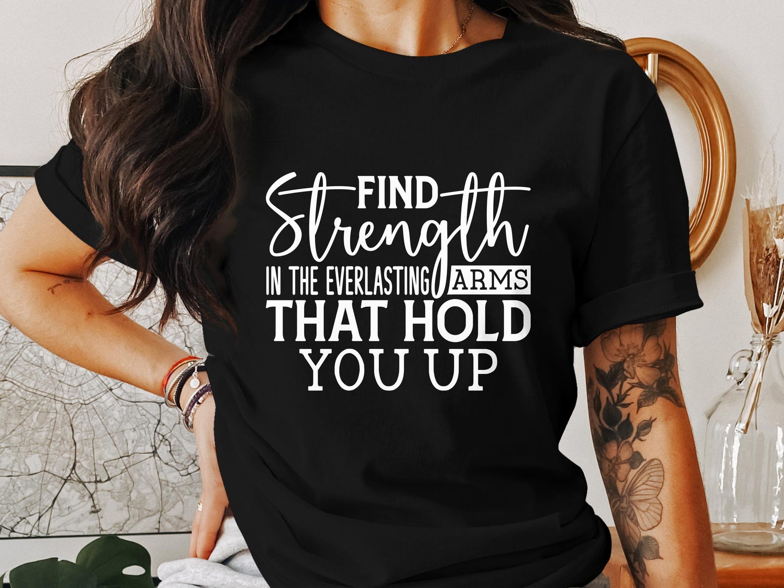 Find Strength T-Shirt, Christian T-Shirt, Faith T-Shirt, Inspirational Shirt, Jesus Shirt, God Shirt, Religion T-Shirt, Belief M