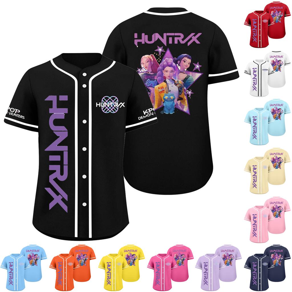 Children's Casual Cartoon Print Short-sleeved Baseball Jerseys Children's Sportswear Top