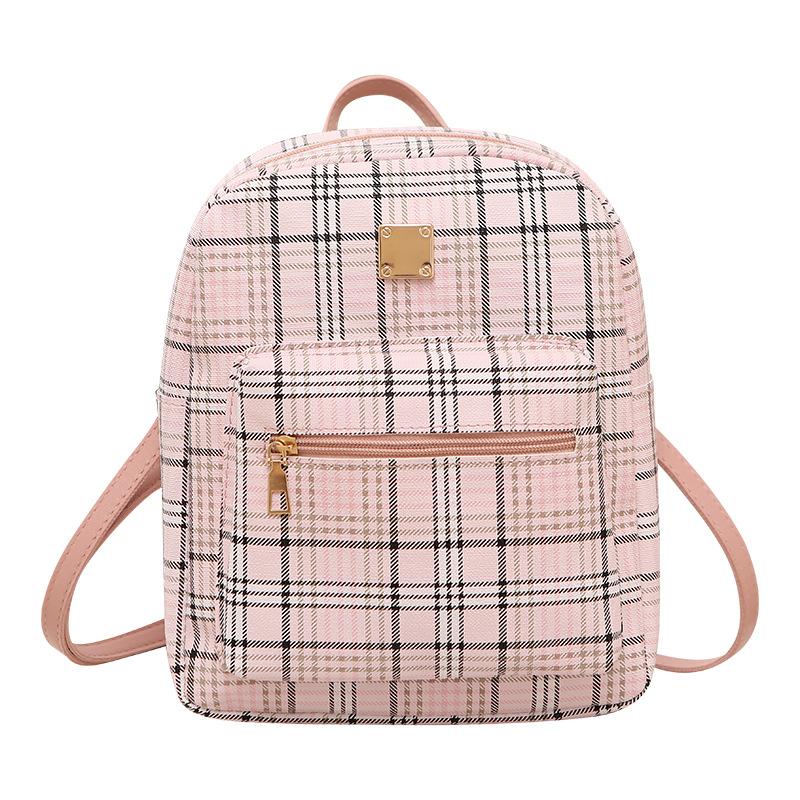 Women's backpack summer and autumn new trend fashion plaid print backpack handbag one piece