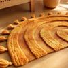 Arched Doormat with Tassels - Cotton Absorbent Non- for Bathroom Bedroom Entryway