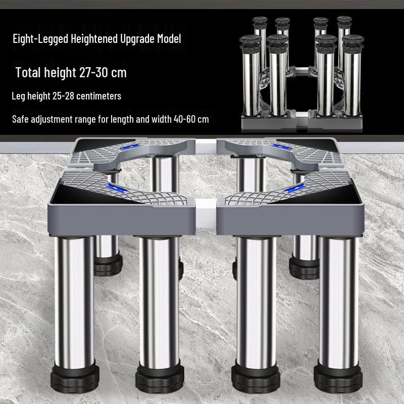 Universal Washing Machine & Refrigerator Stand with Stainless Steel Wheels