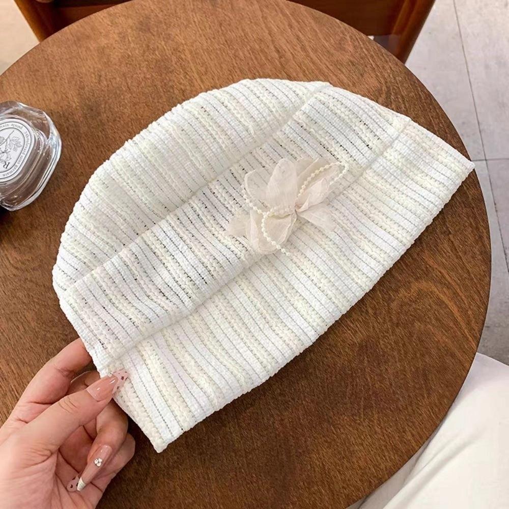 Sweet Beanies Hat Breathable Knitted Hat Casual Flower Pullover Hat  Outdoor