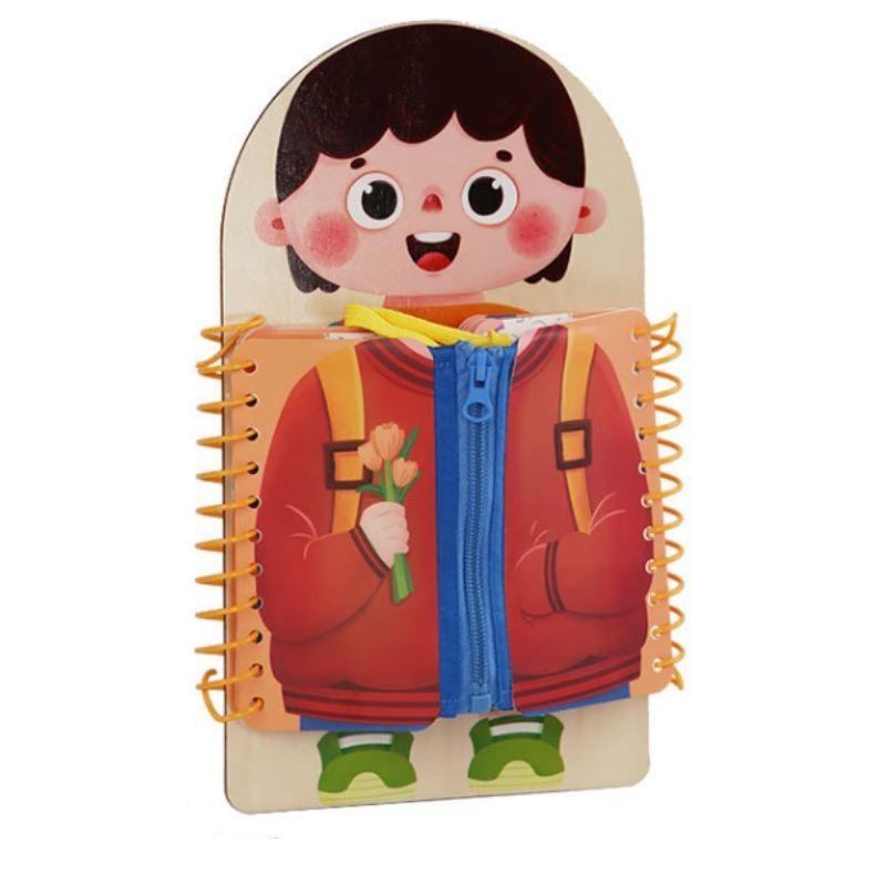 Montessori Holz-Beschäftigungsbrett Früherziehung Kognitives Spielzeug für Kleinkinder