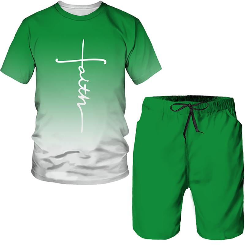 Camisetas/pantalones cortos/traje para hombre, conjuntos de Top y pantalones cortos, camiseta informal de gran tamaño, chándal, traje para pareja, moda de verano