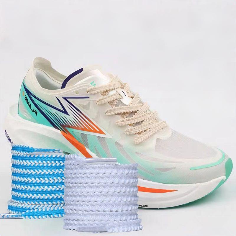 Lacci per Scarpe da Ginnastica Multicolore Antiscivolo Dentellati Tela Nero Bianco Lacci Scarpe da Corsa Donna Uomo Sportivo Casual Scarpe in Rete Lacci