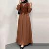 ZANZEA Abito Lungo Casual da Donna Girocollo Maniche Lunghe Largo Patchwork