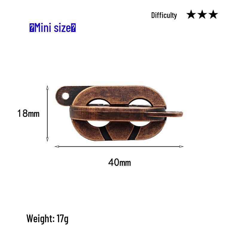 Intelligence Puzzle Zinc Alloy Disentanglement Rings - Unlock Nine Linked Rings Kongming Luban Lock Educational Toy