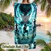 Blue Lock Beach Towel, Personalized Custom Name Text, Quick Dry Large Absorbent Towel For Beach Pool