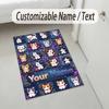 Cat Theme Crystal Velvet Rug Personalized Custom Name Text Soft Floor Mat Home Decor