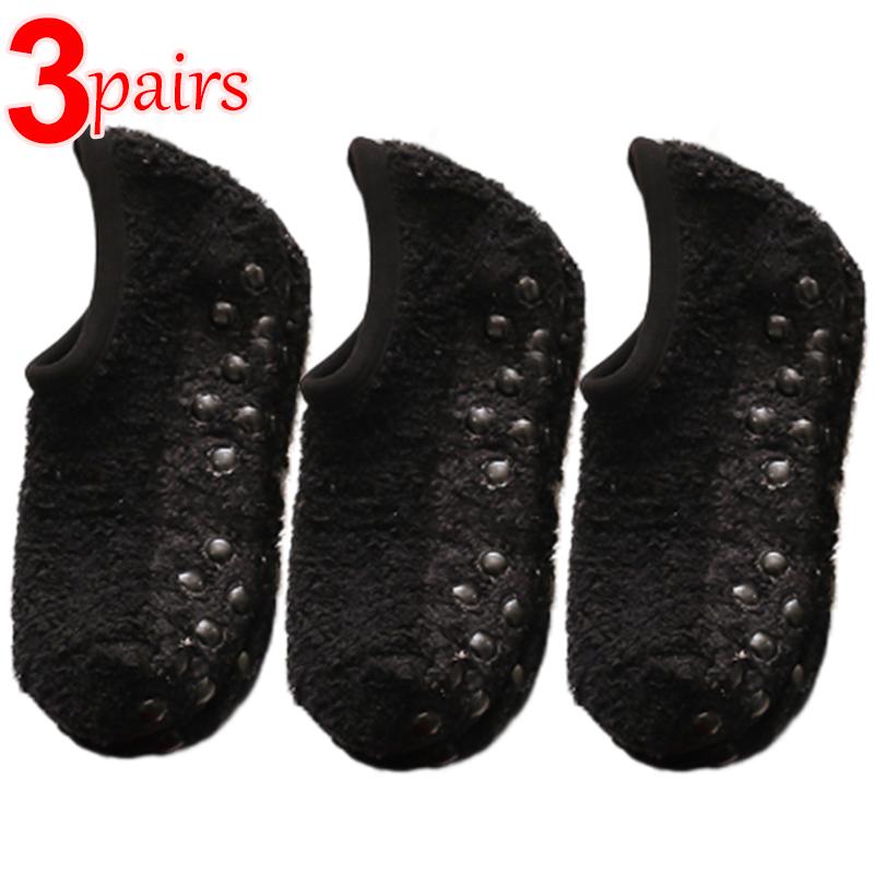 1/3 pary Miękkie Skarpetki z Polaru Koralowego Damskie Pogrubione Pluszowe Zimowe Ciepłe Kapcie Podłogowe do Spania Krótkie Skarpetki Niewidoczne Skarpetki Stopki