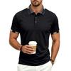 Men’s Short Sleeve Polo Shirt Quick Dry Athletic Golf Shirt with Contrast Collar and Cuffs for Casual Sportswear