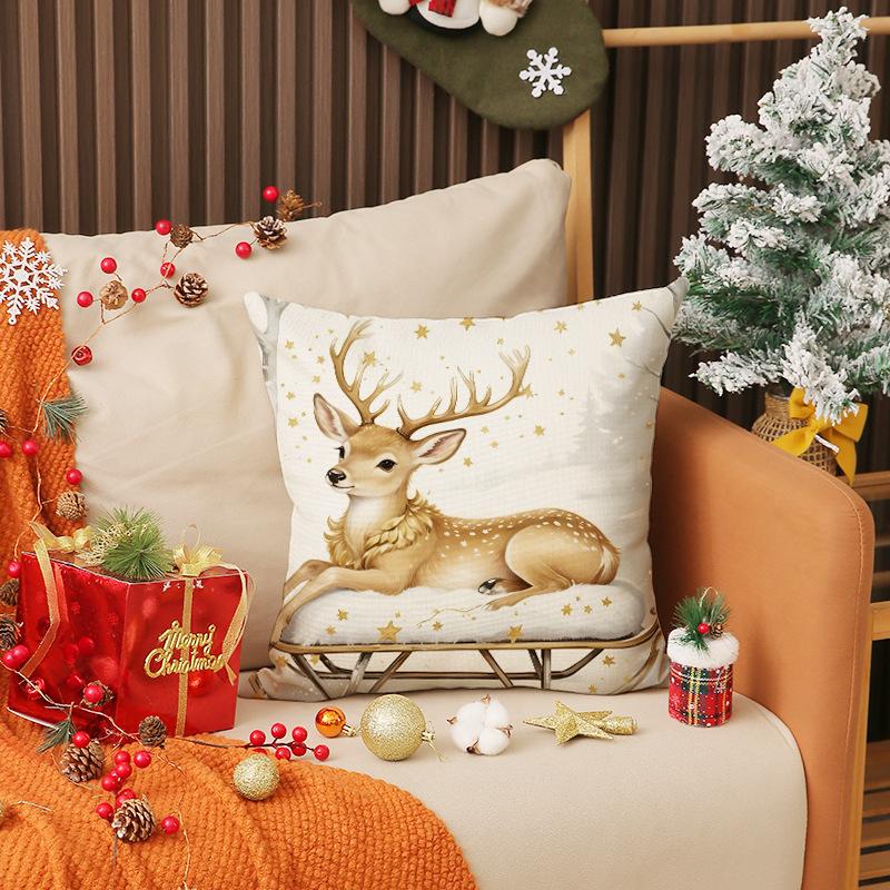 

Рождество Новый Чехол для подушки на диван Снеговик Набор Комбинация Чехол для подушки Лен Грязеотталкивающий Универсальный Удобная подушка 45X45cm (pillowcase only)