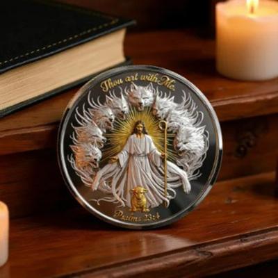 Thou Art with Me Coin Jesus Shepherd Protecting Lamb The Good Faith Commemorative from Wolves Pocket