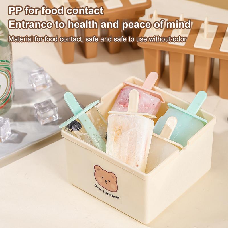 4/8 Gniazd Forma do lodów na patyku z pokrywką Domowe Lody z fasoli Mung Domowe Lody Formy do mrożonych lodów