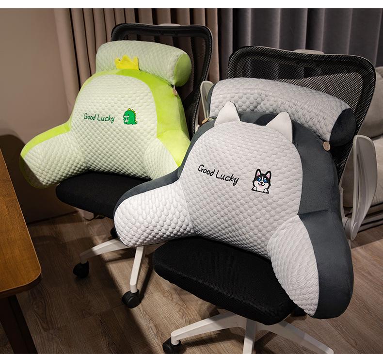 Cooling Bean Ice Animal-Shaped Lumbar Cushion - Cute Cartoon Dinosaur, Rabbit, Dolphin Headboard Pillow