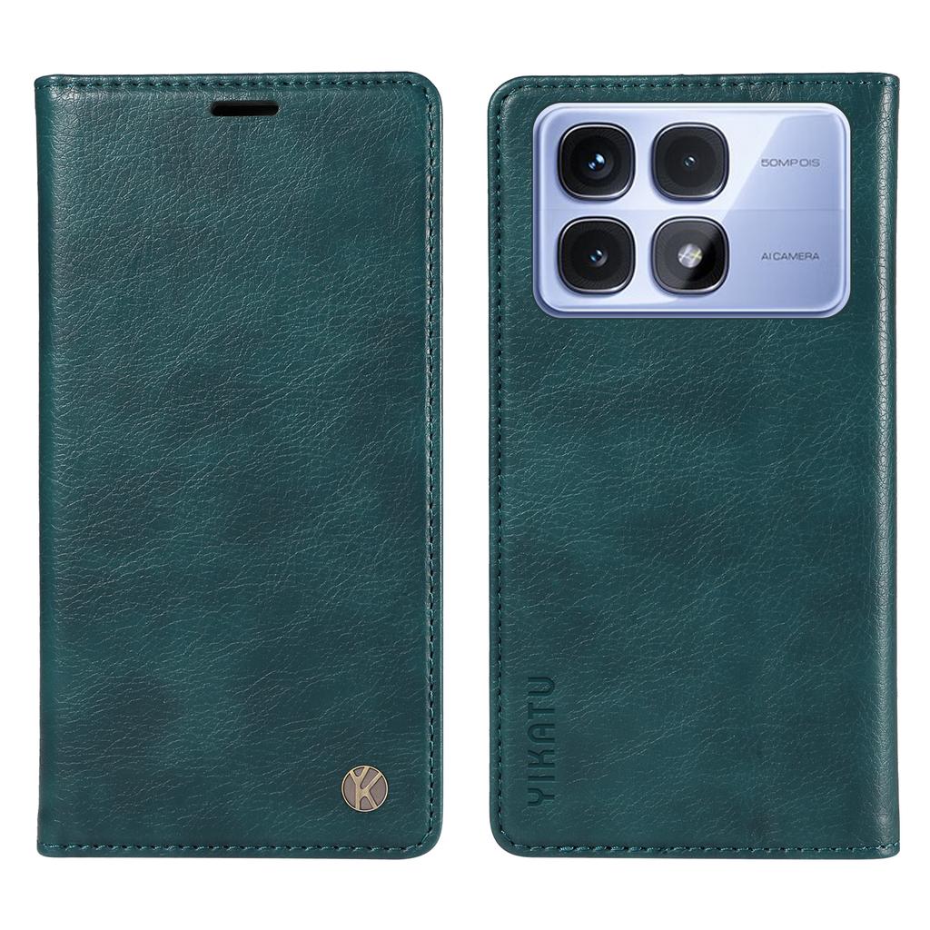 YIKATU YK-006 For Xiaomi Redmi K70 Ultra Case Wallet Litchi Grain Leather Phone Cover Magnetic Auto-Absorbed