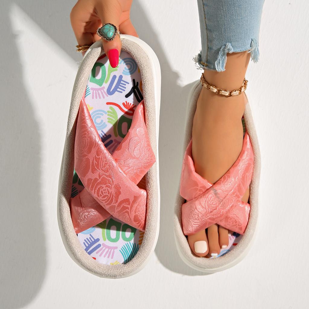 Fashion Women Slippers 2025 Summer Brand New Sandals Platform Luxury Women Shoes Fashionable Graffiti Outdoor Slippers Slides Women
