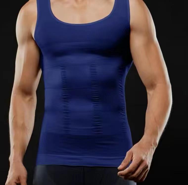 Men's Seamless Shapewear Tank Top: Tummy Control, Chest Binder, Fitness Base.