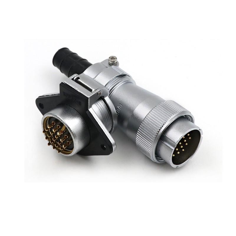 Weipu WF324 Aviation Plug, Male Connector, 13-Pin, 19-Core, Waterproof, Flange-ZG Design