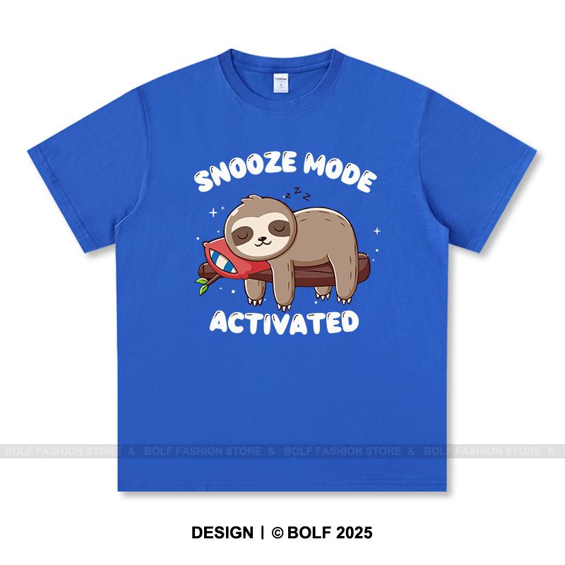 Snooze Mode Activated Printed T-Shirt 100% Cotton Oversized Sleepy Graphic Tees for Men Women Summer Tops Lazycore Streetwear