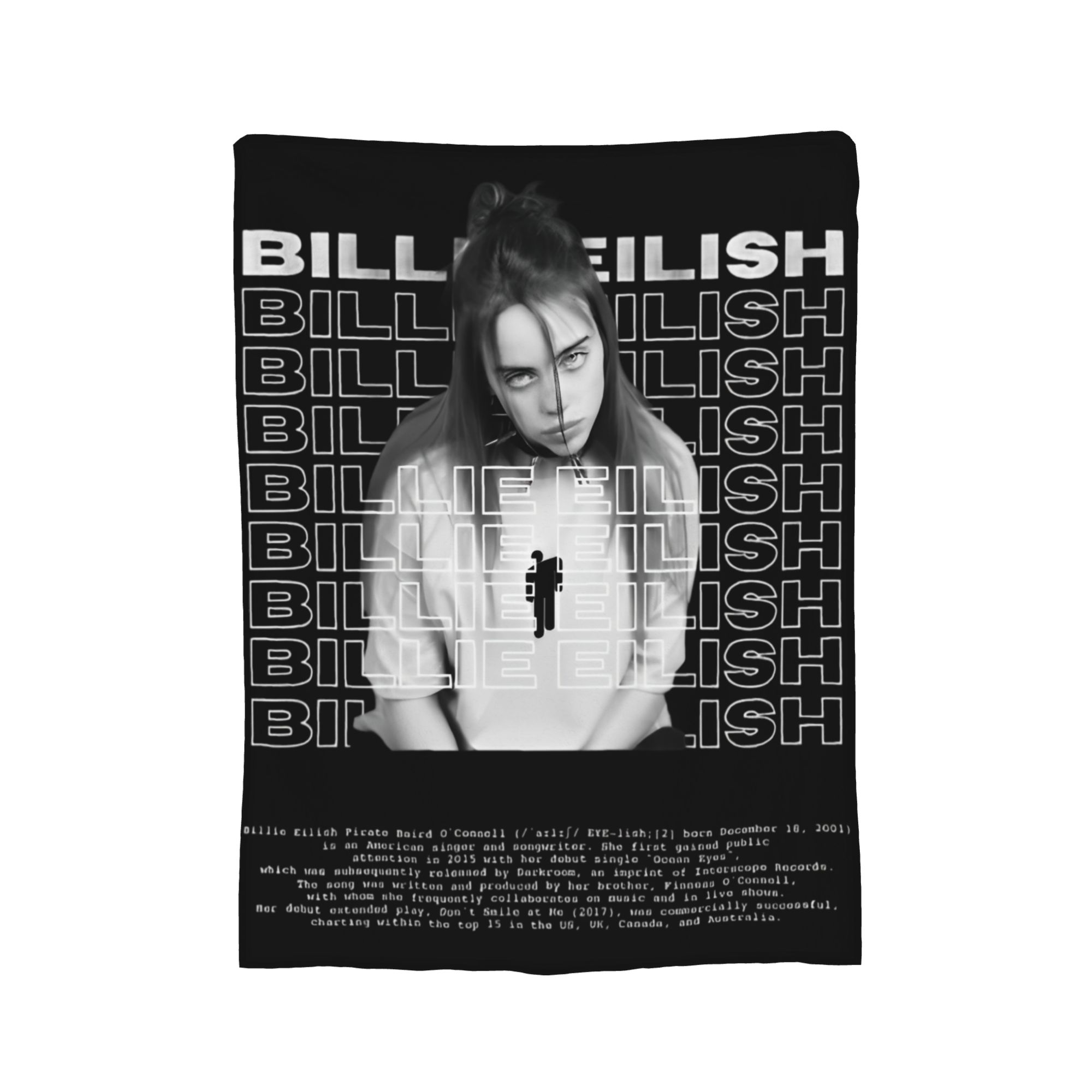 

Відома співачка B-Billie-Girl E-eilish Фланелеві ковдри На замовлення Пледи для дому 200x150см Шматок килима, 30x40in