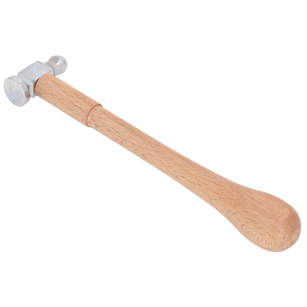 Mini Hammer High Carbon Steel Round Head Ergonomic Wooden Handle Ball Peen Hammer for Goldsmithing