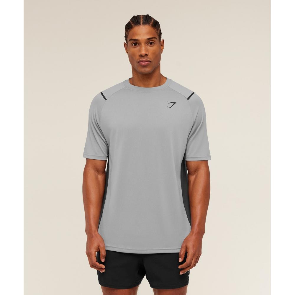 Gymshark Arrival ConTrasT T shirT Smokey Grey   Grey A4c4o Gd0y