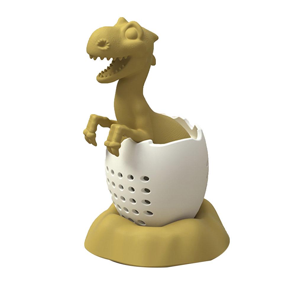 

Силиконовый заварочный чайник в виде вылупившегося динозавра, сито для листьев, фильтр, диффузор, инструмент для питья жёлтый