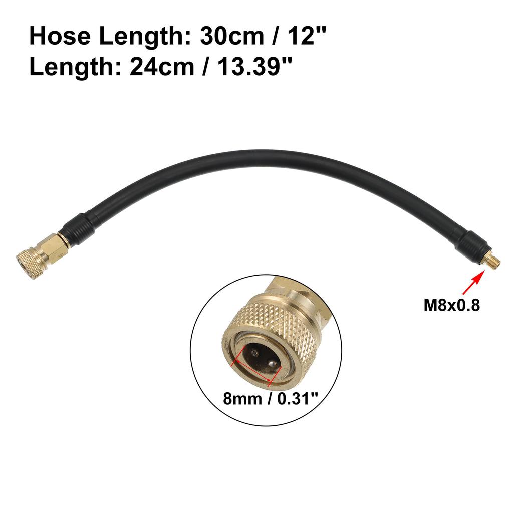 X AUTOHAUX Tire Valve Connection Pipe Air Inflator Extension Rubber Hose Vent Flexible Copper 30cm Female Thread for Car Motorcycle