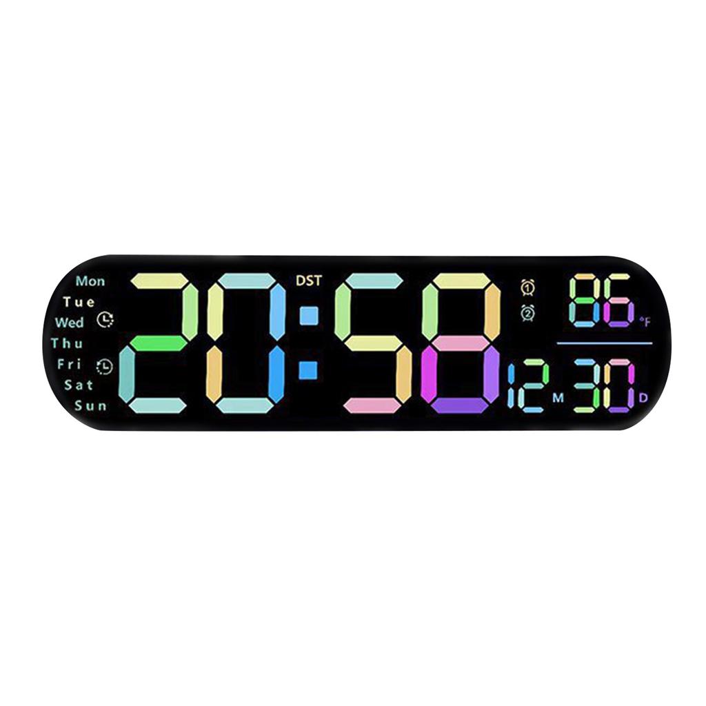 Creative Wall Clock Multi-function Clock, Living Room Clock Large Screen LED Digital Alarm Clock