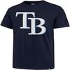 MLB Men's Imprint Match Team Color Primary Logo Word Mark T-Shirt, Tampa Bay Rays Navy, XX-Large