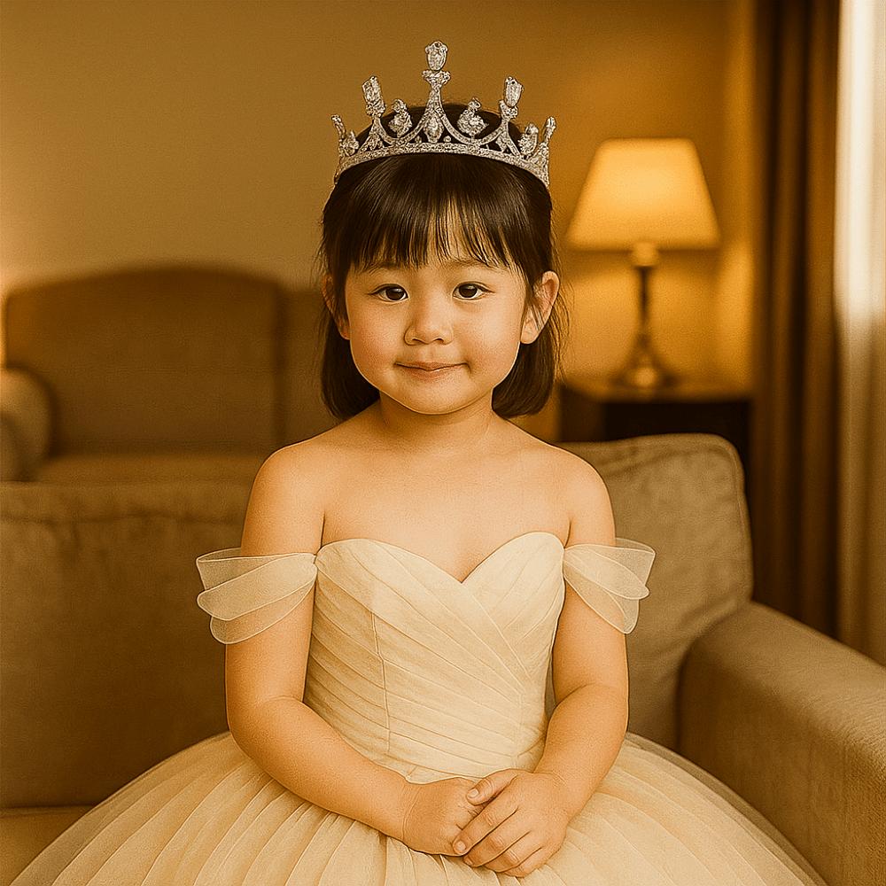Luxury Girls Crystal Crown Elegant Rhinestone Princess Crown Hair Accessories Birdthday Crown  Gift