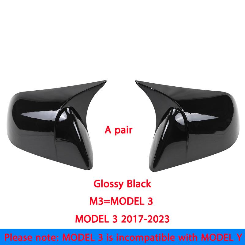 For Tesla Model 3 Model Y Rear View Door Wing Side Mirror Cover Caps Shell Case Rearview Cap Exterior Accessories Carbon Fiber