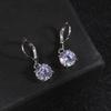1 Pair of Classic Four Claw Zircon Women's Earrings with Copper Plated Platinum Earrings