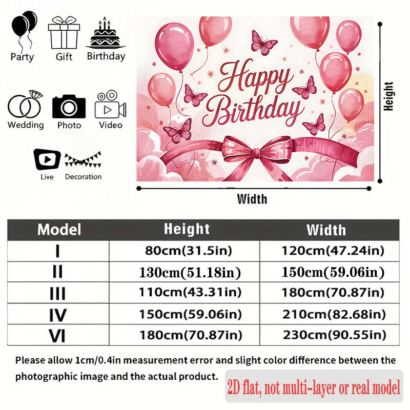 Pink Photography Birthday Backdrop 1pc - Studio Photo Prop