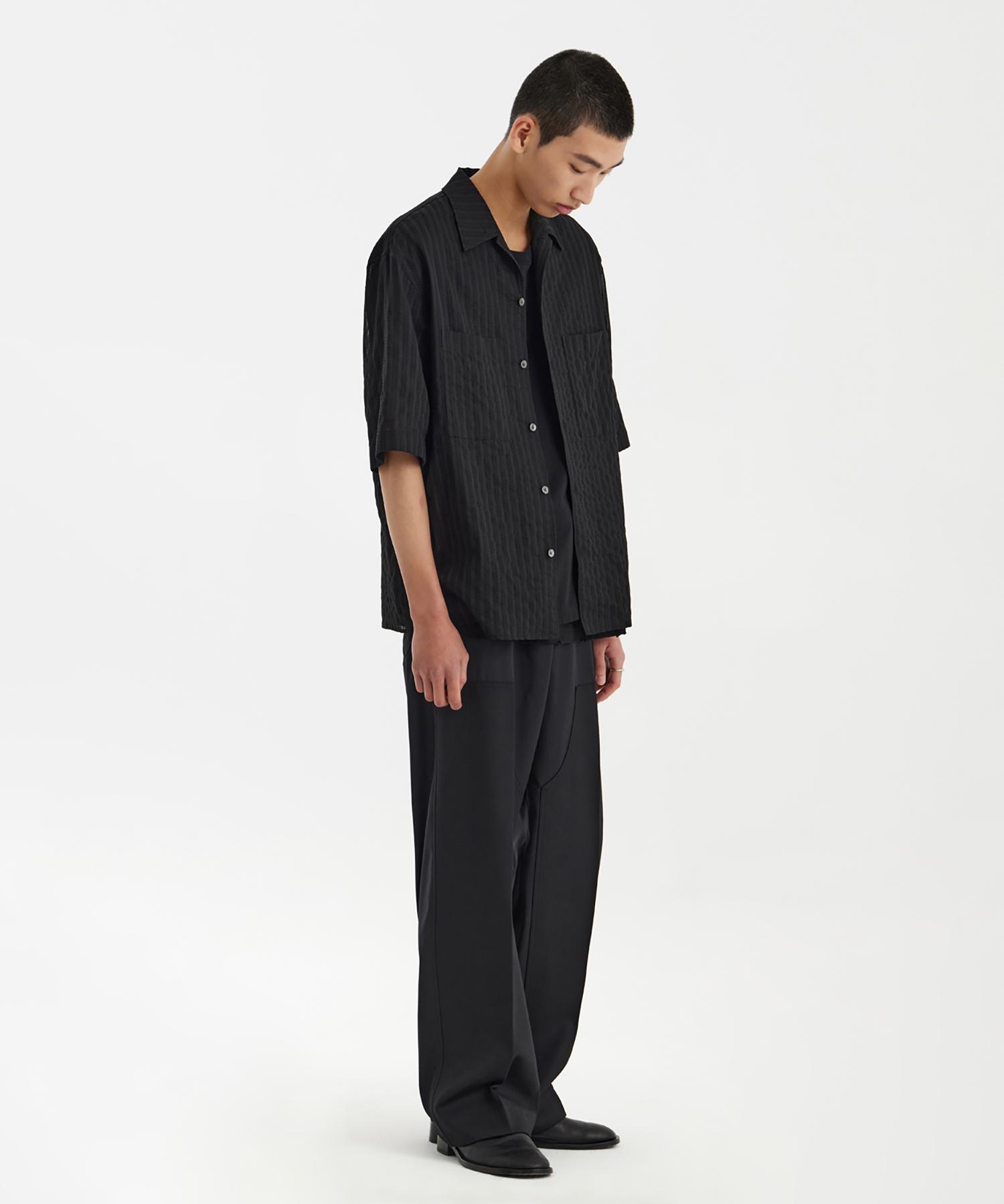 Youth Convertible Collar Half Shirt - Black S