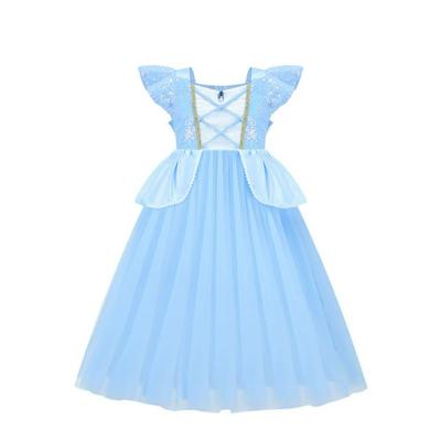 Princess Dress Girls Cosplay Dress Skirt Waist Fluffy Dress Mesh Children's Skirt