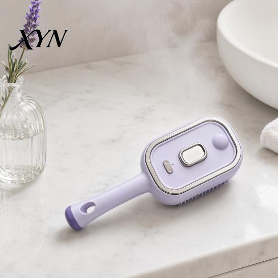 Fine Steam Output Brush Electric with Essence & Measuring Cup, Rechargeable Anti-Static Scalp Massaging Comb Massager Spray Brush, Frizz Control Hair