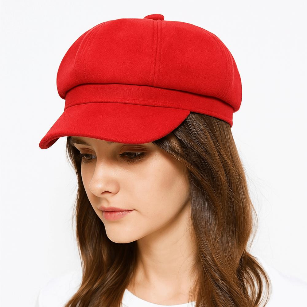 Korean Style Suede Octagonal Hat Solid Color Painter Cap Casual Newsboy Cap  Daily