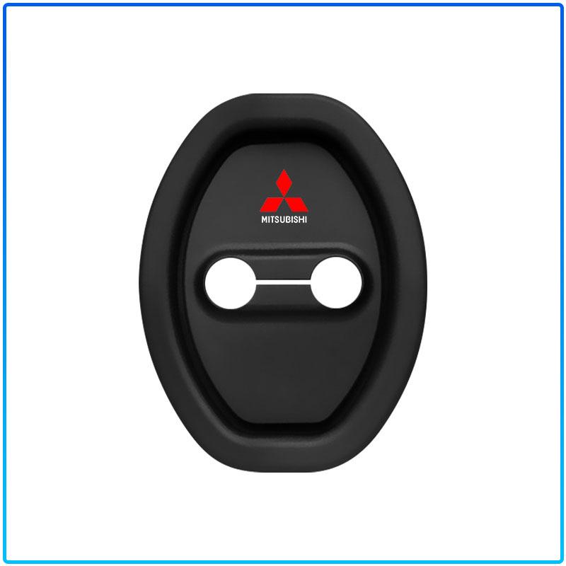 4pcs Car Door Mute Damping Cushion Silicone Emblem Door Lock Buckle Cover For Mitsubishi Lancer 7 8 Pajero Montero Sport Outlander ASX Mirage Eclipse