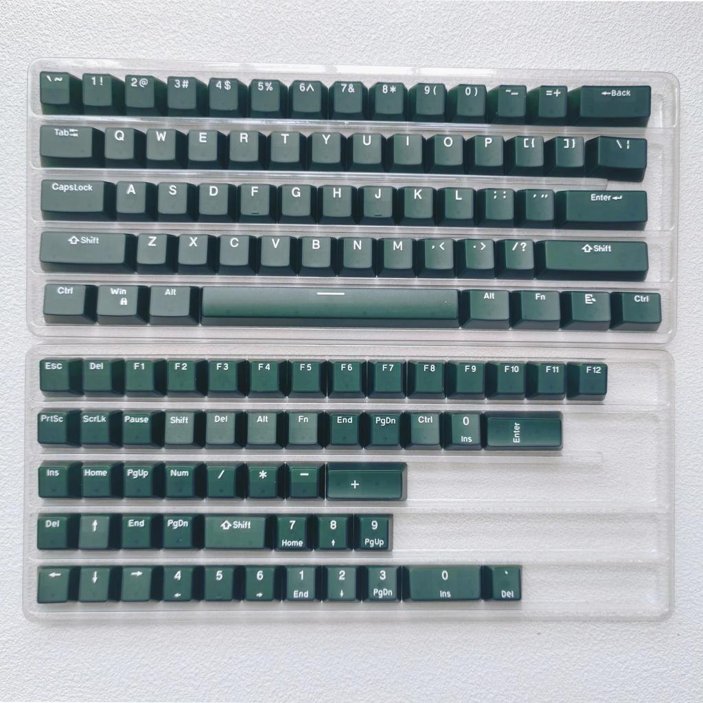 114 Keys Emerald Doule Shot PBT Keycaps Translucent Pudding Keycaps RGB Backlit OEM Profile for Gaming Keyboard MX Switches