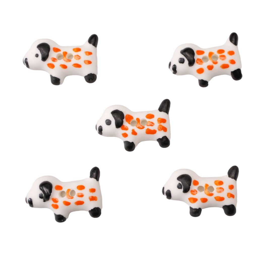 Lovely Ceramic Button Cartoon Ceramic Beads Cartoon Rabbit Puppy Button Beads DIY Jewelry Beads DIY Clothing Beads 1pc