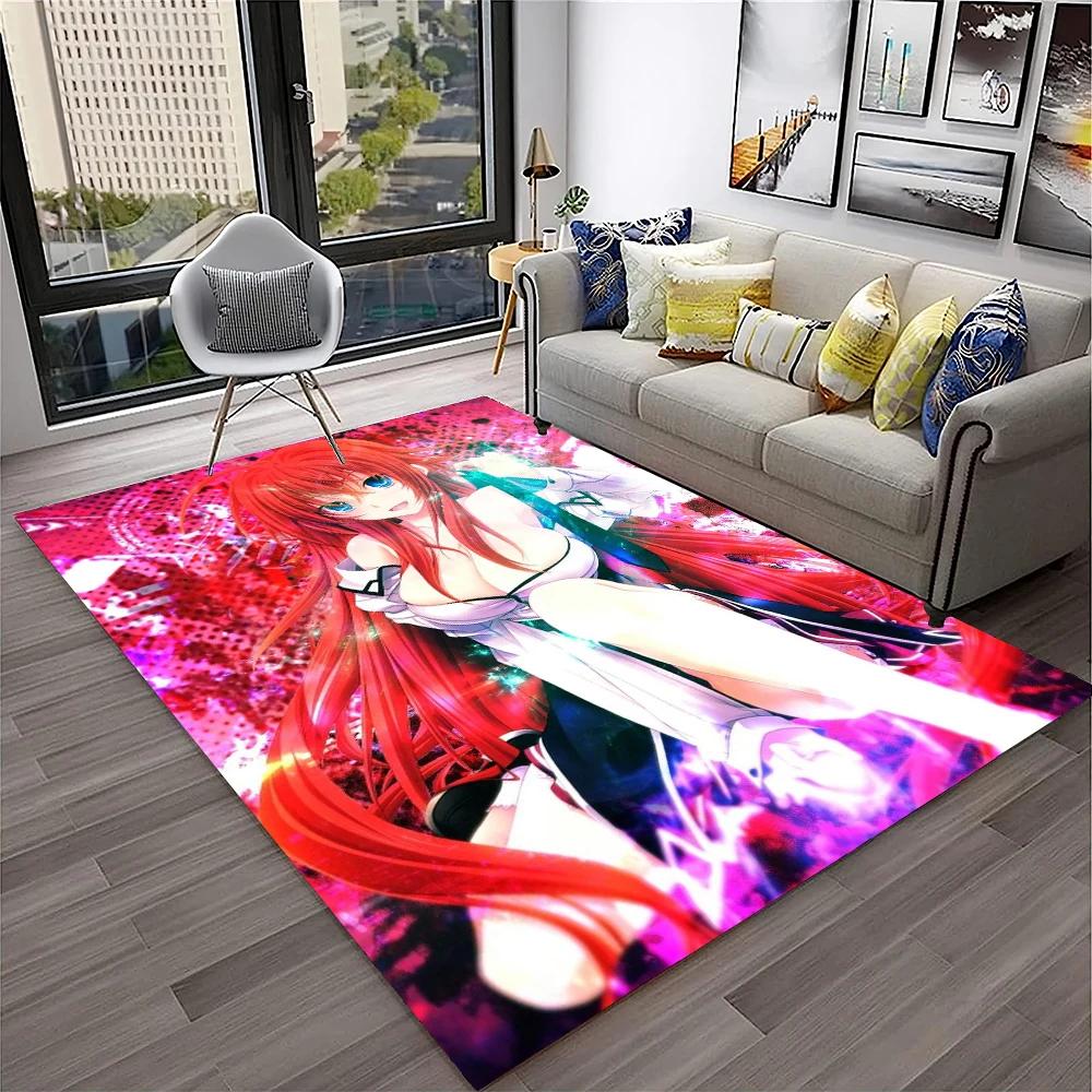High School DxD Sexy Girl Cartoon 3D Carpet Rug for Home Living Room Bedroom Sofa Doormat Decor,kids Area Rug Non-slip Floor Mat