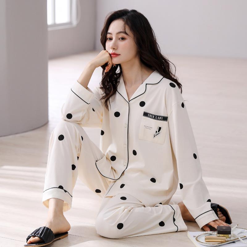 Pajamas Women'S Pure Cotton Long-Sleeved Women'S Autumn And Winter Thin Large-Size Autumn Loungewear