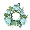 Portacandele per San Valentino Anelli Anelli Portacandele Fiore di Rosa Artificiale Ghirlanda per Matrimonio Festa Centrotavola