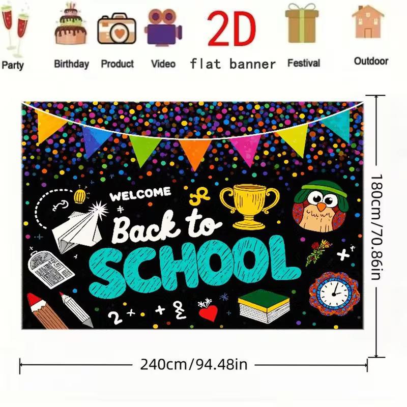 2D Back To School Owl Photo Backdrop Classroom Decor Cloth