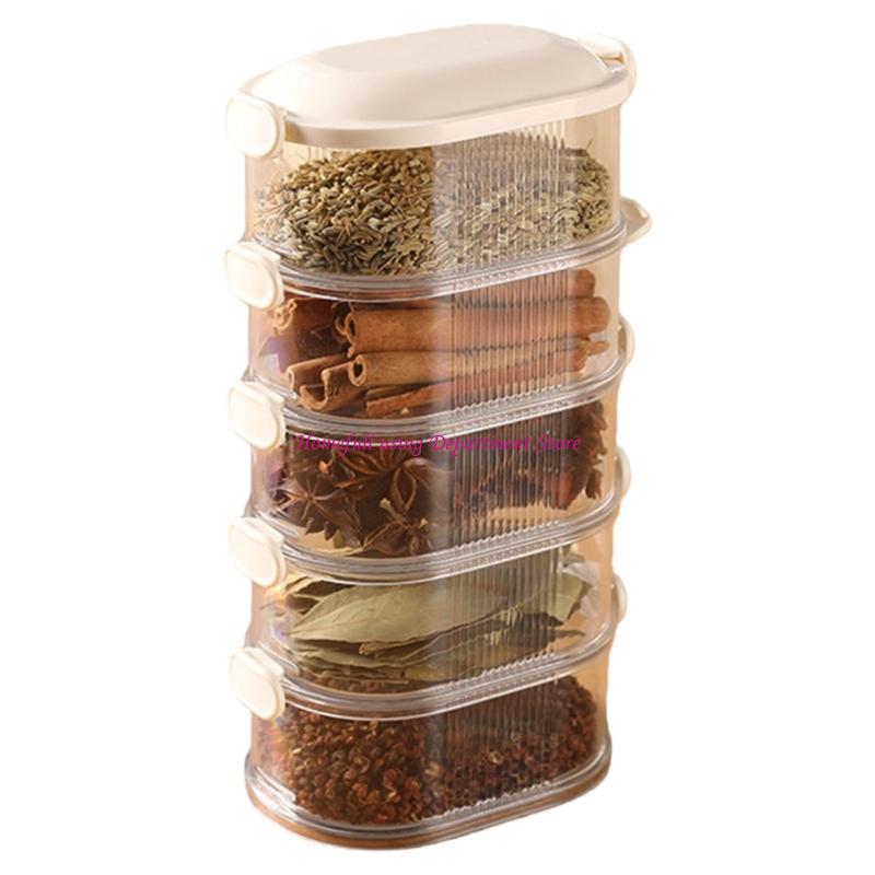  Clear View Kitchen Spice Container Stackable Designs Space Saving Storage Solution