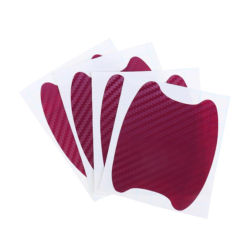 4Pcs/Set Car Door Sticker Carbon Fiber Scratches Resistanthandle Protection Film